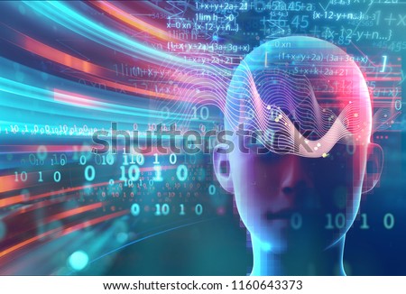 science formula and math equation abstract background. concept of machine learning and artificial \
intelligence. 3d illustration