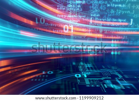 science formula and math equation abstract background. concept of machine learning and artificial \intelligence.