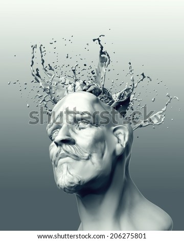 creative juice flowing out of human brain represent creative thinking  process with clipping mask