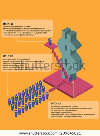 flat color infographics element about business money and salary