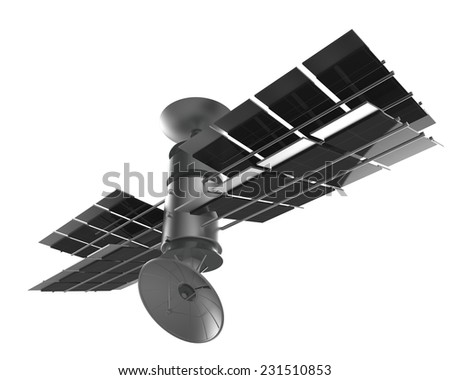 satellite isolate on white with clipping mask , clipping path