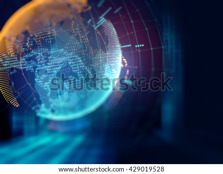 earth futuristic technology abstract background illustration