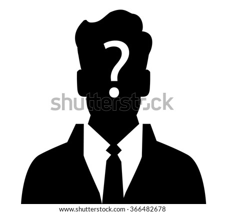 Businessman Silhouette With Question Mark Sign - Anonymous & Suspicious 