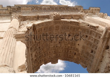 Triumphal Arch (Titus Arch) on Roman Forum, Rome, Italy