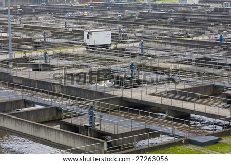 Wastewater in a wastewater treatment plant