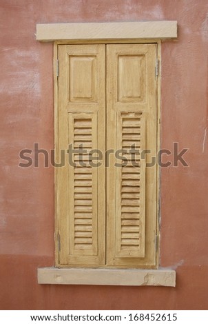 Vintage Wooden window shutters - Closed old shuttered weathered
