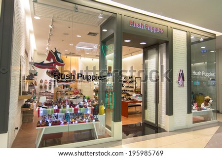 BANGKOK - MAY 29: Hush Puppies store at Central Rama 9, Bangkok on May 29, 2014. Hush Puppies is an international brand of footwear. It's the world's leading maker of casual,work and outdoor footwear