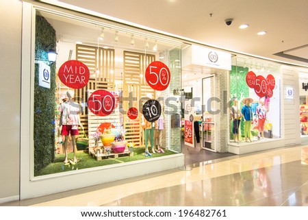 BANGKOK - MAY 29: C&D Store at Central Rama 9 on May 29, 2014. C&D is a Thai apparel company that sells high-end clothing.