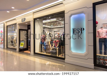 BANGKOK - MAY 29: ESP store at Central Rama 9, Bangkok on May 29, 2014. It is the leading fashion retailer in Thailand, that designs and manufactures clothing and accessories.