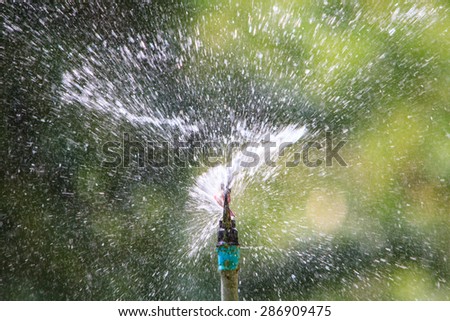 irrigation of agricultural field, water sprinkler