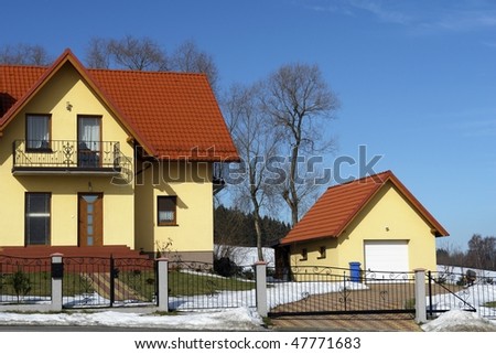 Detached house with garage in the sky