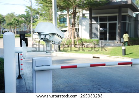 Villa surveillance camera or cctv stand on entrance and exit for security