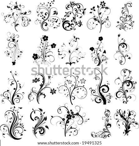 Logo Design Hive on Stock Vector Floral Silhouette Element For Design Vector Tattoo