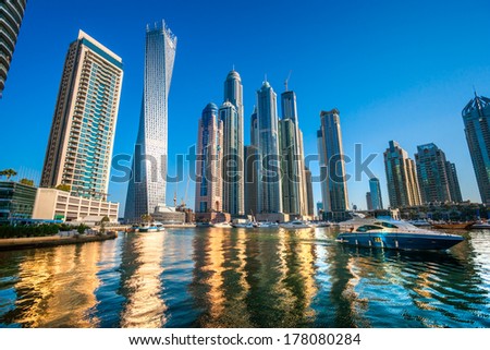 Skyscrapers In Dubai Marina. Uae