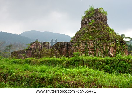Ancient Hindu temples in My Son near Hoi An. Vietnam. Unesco World Heritage Site.