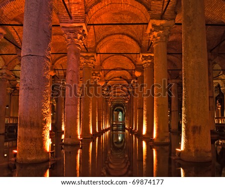Underground Basilica Cistern, Istanbul, Turkey.