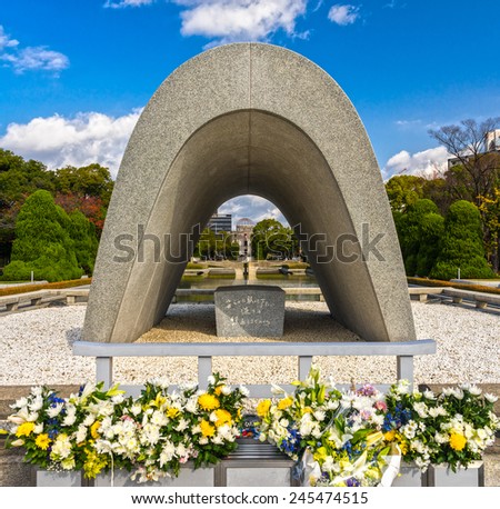 HIROSHIMA, JAPAN - NOVEMBER 30: Peace Park and museum is dedicated to the legacy of Hiroshima, the first city in the world to suffer a nuclear attack during WWII November 30, 2014 in Hiroshima, Japan.