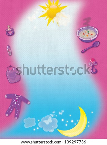 Baby nutrition background with space for text