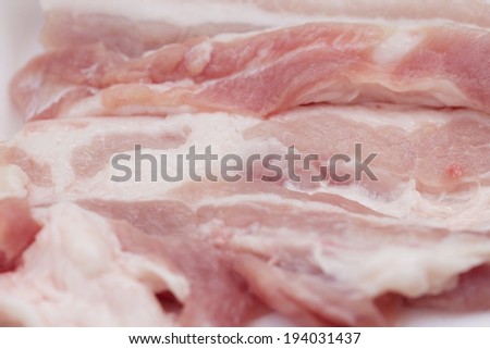 Pork strip and stuff cut