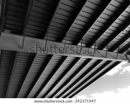 Black and White ceiling building for texture background
