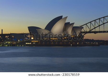 SYDNEY, AUSTRALIA- DEC 14: The Sydney Opera House on December 14th, 2012 in Sydney, Australia. The Opera House was made a UNESCO World Heritage Site in June 2007 and is Australia most famous landmark.