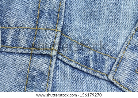 seams on a jeans fabric