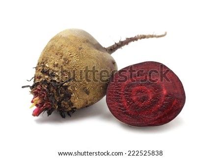 Red beet on a white background
