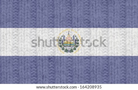 El salvador flag on wool texture