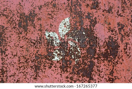 The concept of national flag on old rusty background: Hong Kong