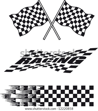 Illustration Of Three Racing Flag - 12220858 : Shutterstock