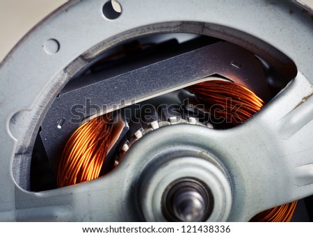 Rotor of electric motor close-up