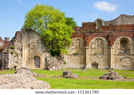 Ruin grounds of St Augustine\'s Abbey in Canterbury, Kent,  England