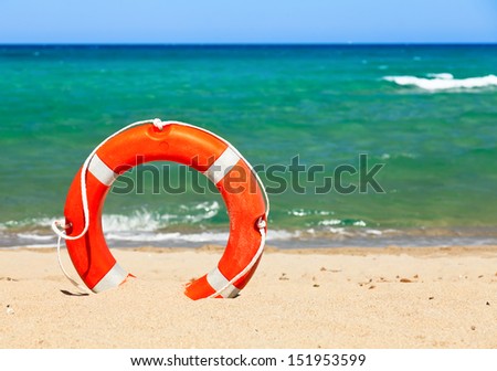 Life buoy on a beach