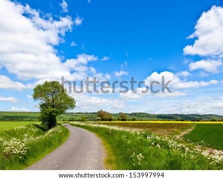 Scenic country road in England