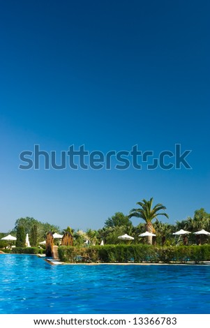 Swimming pool at luxurious Greek hotel