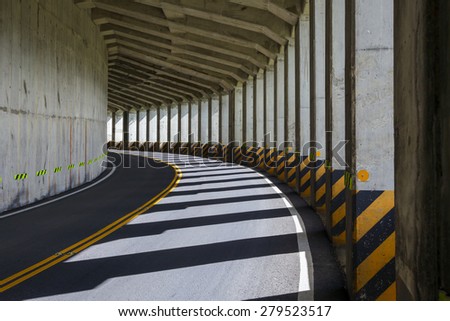 Two lane road tunnel in Taiwan