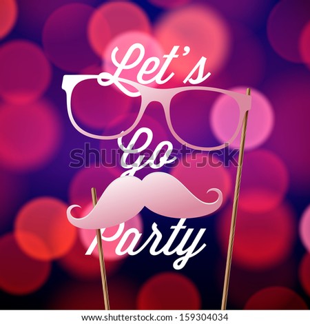 Hipster Party design template for card-poster-flyer vector illustration Hipster Party design template for card-poster-flyer vector illustration