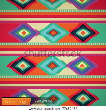 Mexican rug background Vector image Mexican rug background Vector image