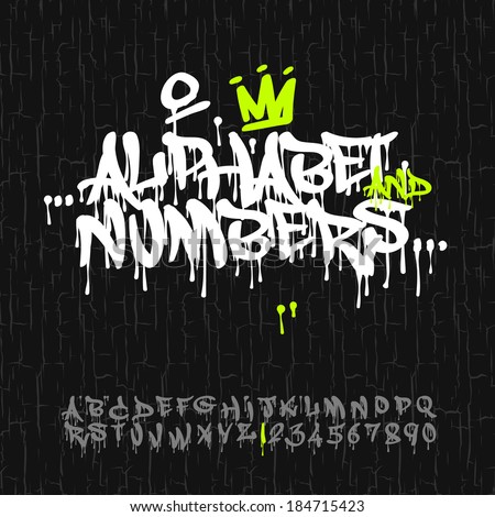 Graffiti splash alphabet vector image Graffiti splash alphabet vector image