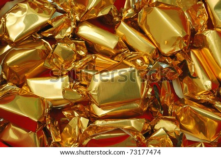 candy in golden wrapper