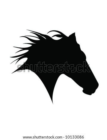 stock vector : horse head silhouette
