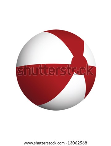 beach ball vector. stock vector : red and white each ball vector illustration