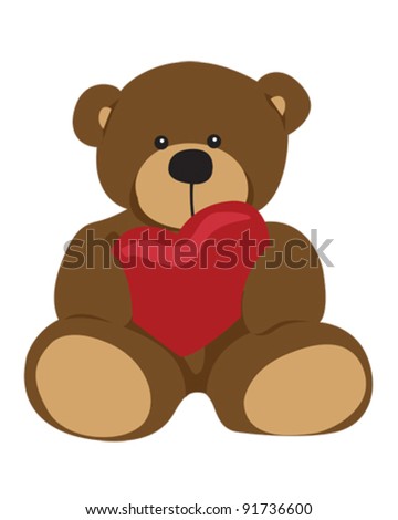 Teddy Bear With A Heart Stock Vector Illustration 91736600 : Shutterstock