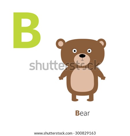 Letter B Bear Zoo Alphabet. English Abc Letters With Animals Education ...