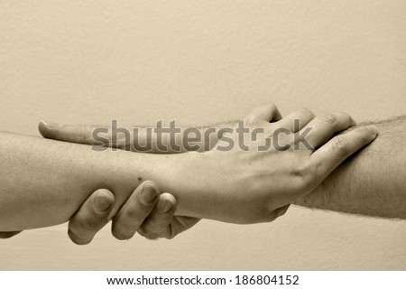 Hands clasped
