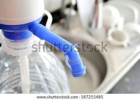 Bottle of water in the kitchen