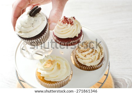 preparing cupcakes in the kitchen