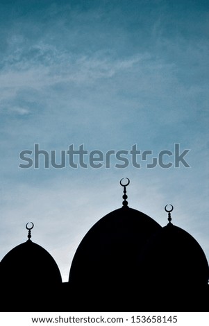 A silhouette of a mosque in Dubai A silhouette of a mosque in Dubai