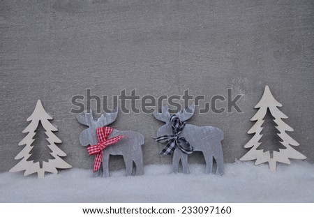 Two christmas elk whit snow, background