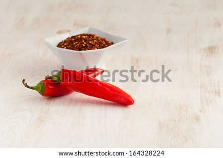 Red chili pepper bean pods